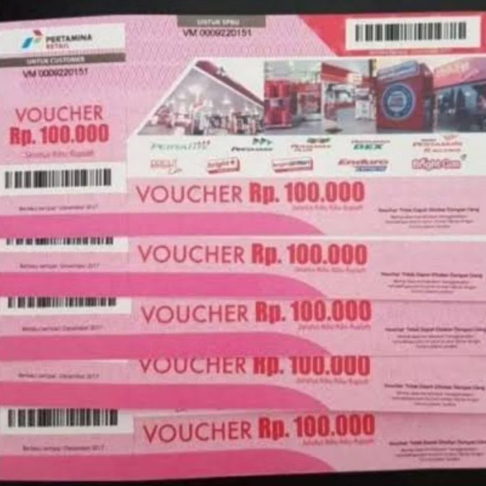 Voucher Pertamina BBM SPBU Rp. 100.000,-