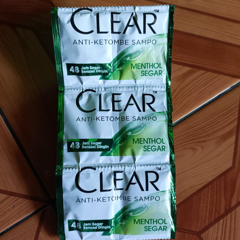 3 Renteng CLEAR Shampoo Sachet Anti Ketombe Original Menthol Segar Clear Men Ultra Isi 72 Sachet