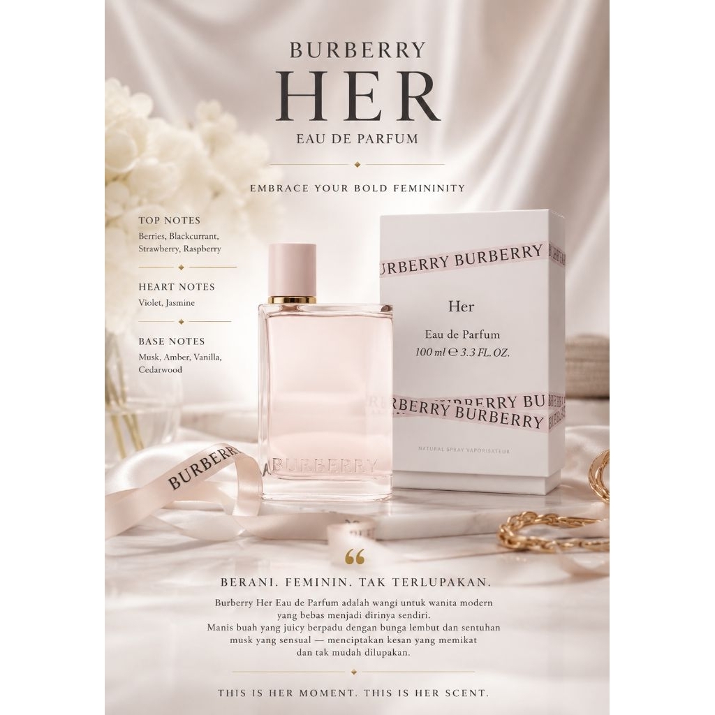 BURBERRY HER EAU DE PARFUME 100ML /PARFUME ORI TAHAN LAMA