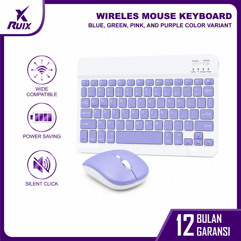 Set Keyboard Mouse Wireless Bluetooth FV-30 Universal Mini For Tablet/Ipad/Laptop/handphone