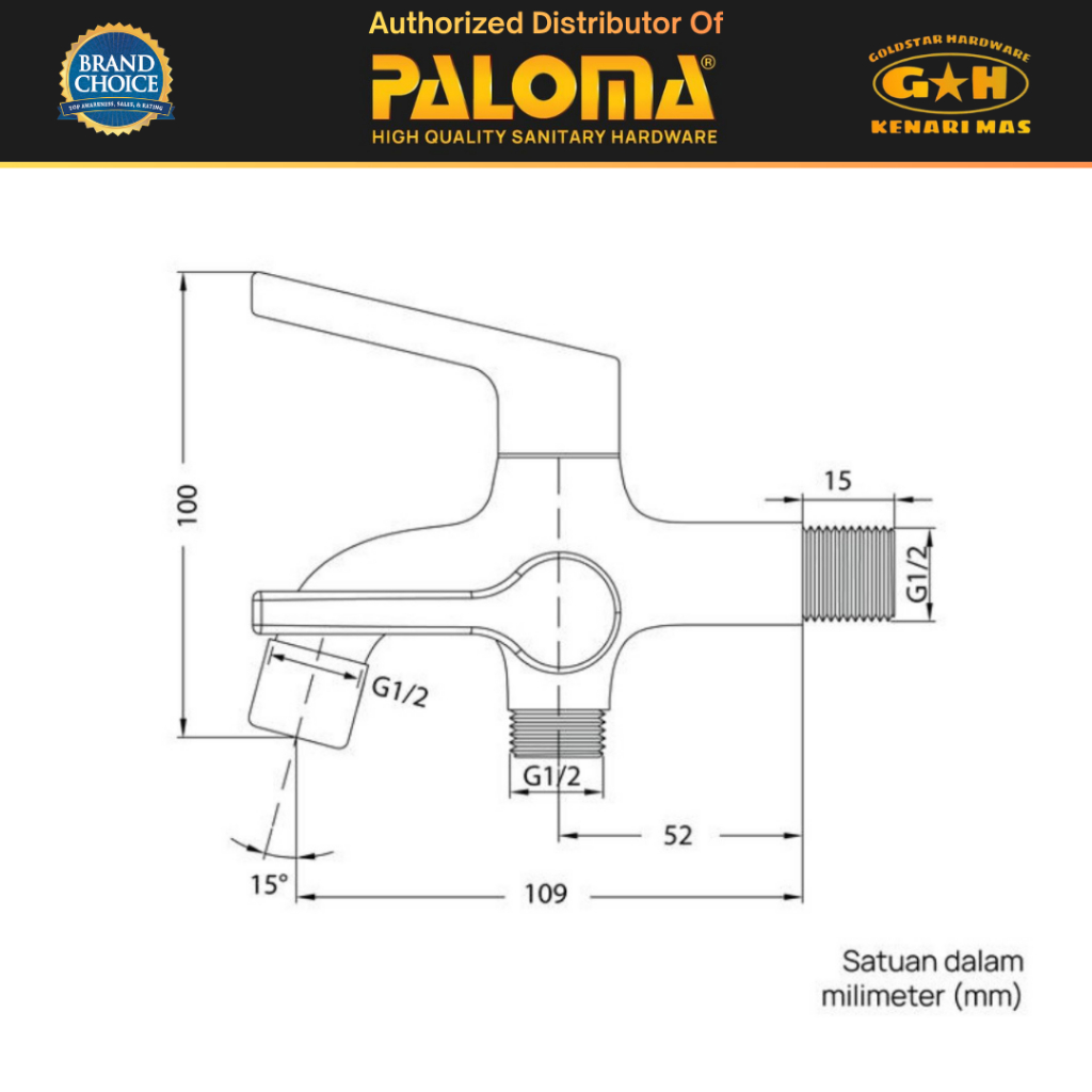 Slazybloom Paloma Paket Keran Brezio Dan Shower Set Paloma Set Air Dingin Kamar Mandi Shower