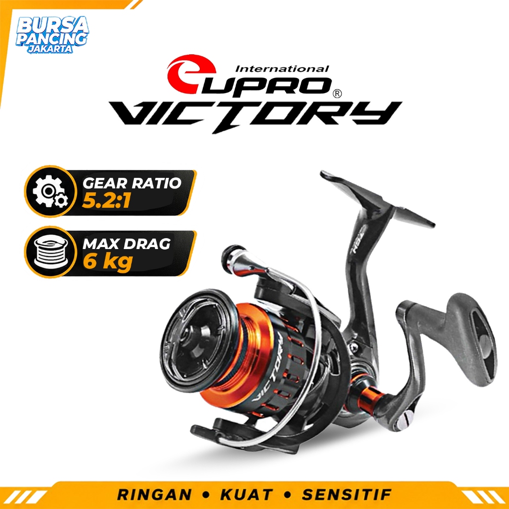 EUPRO Reel Pancing Spinning VICTORY 1000 5+1 BB Carbon Body Super Light Power Handle X Drag