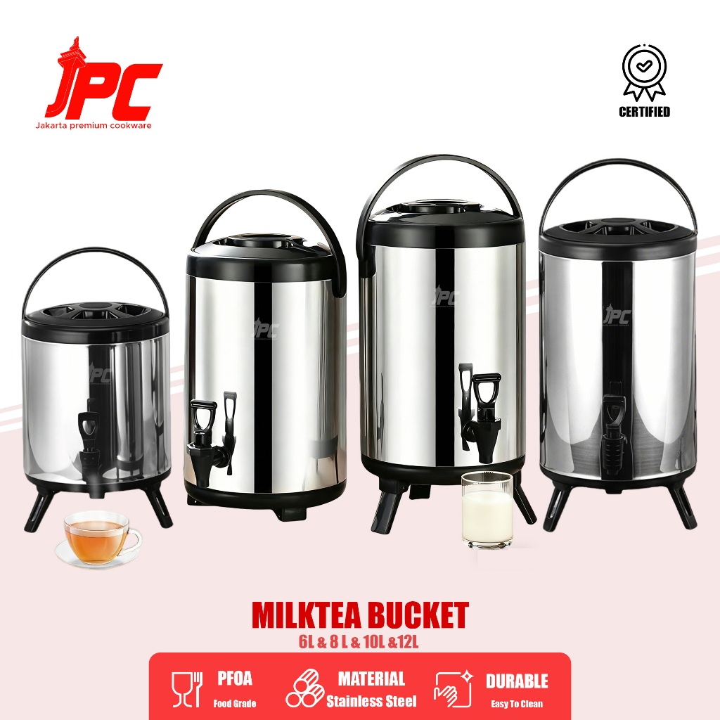 JPC Dispenser Air Panas Dan Dingin 6L/8L/10L/12L Dispenser Teh Susu Dispenser Air Berinsulasi Stainl