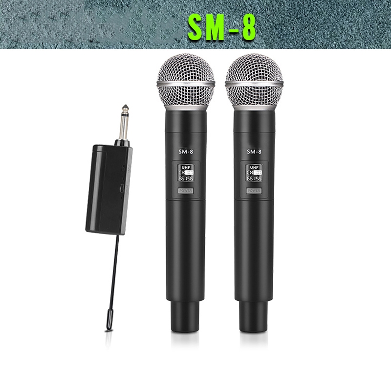 mic shure wireless karaoke original asli SM-8,vocal suara terbaik Dual handheld mic