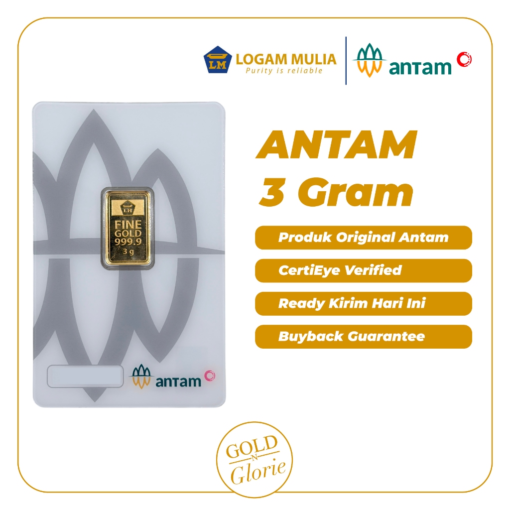 ANTAM Logam Mulia Emas Antam 3 Gram CertiEye 999.9