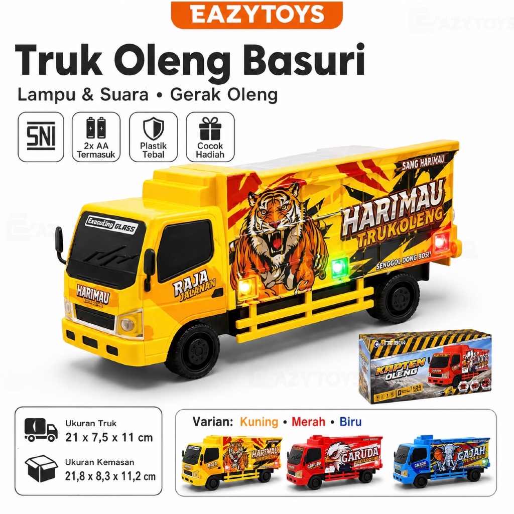 Mainan Mobil  Mobilan Truk Oleng Basuri Ada Lampu dan Suara