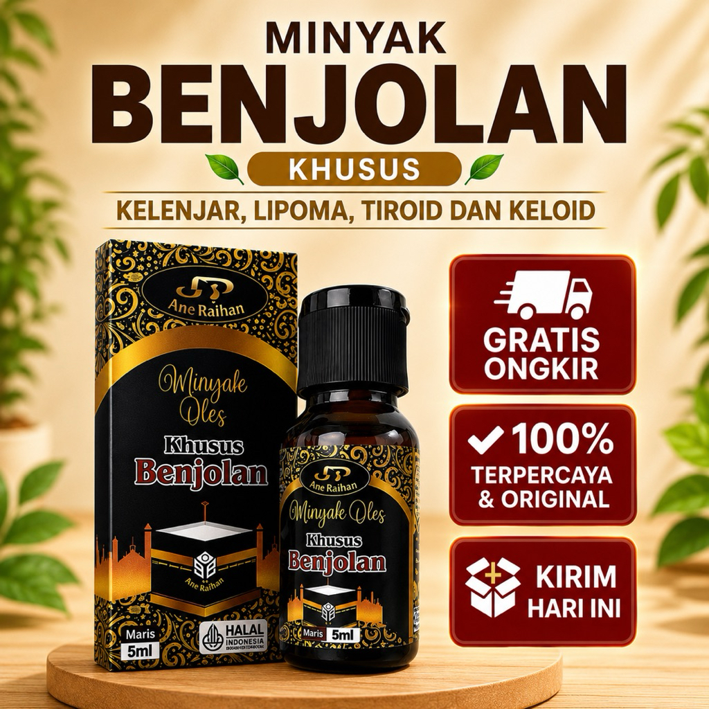MINYAK OLES Benjolan Ar Raihan 100% Original untuk Kelenjar Getah Bening, Lipoma, Tiroid Tumor 15 Ml