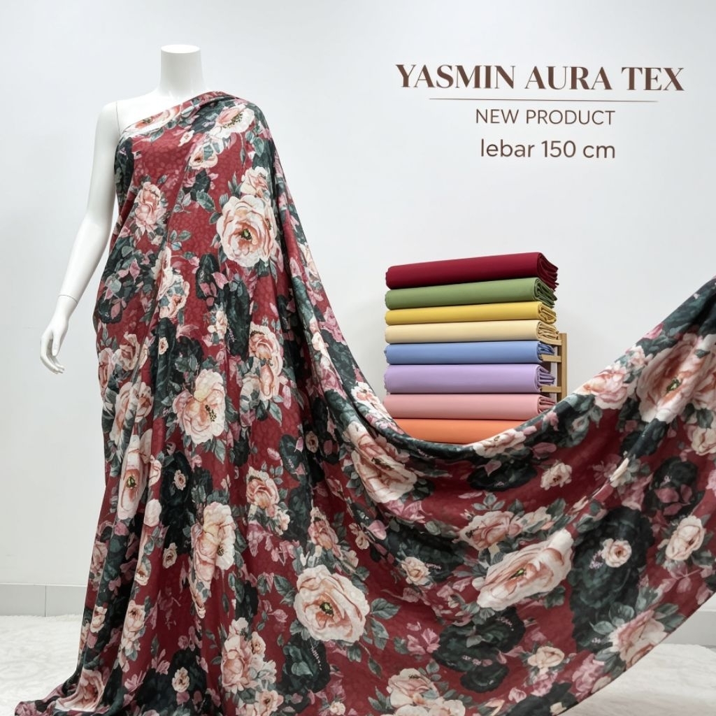 Kain satin Emboss armani // kain itali gabriel silk mawar