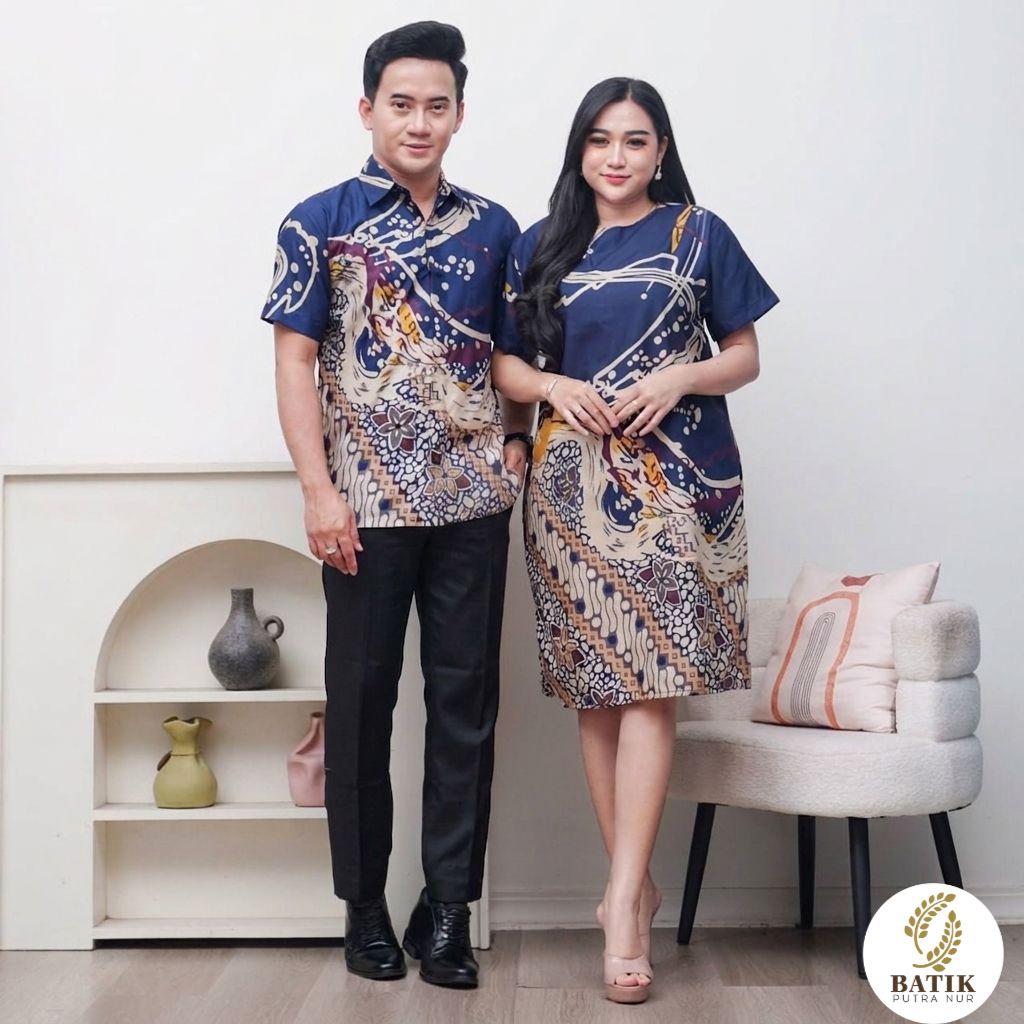 Batik Couple Pasangan Natal Hem Dres Kekinian