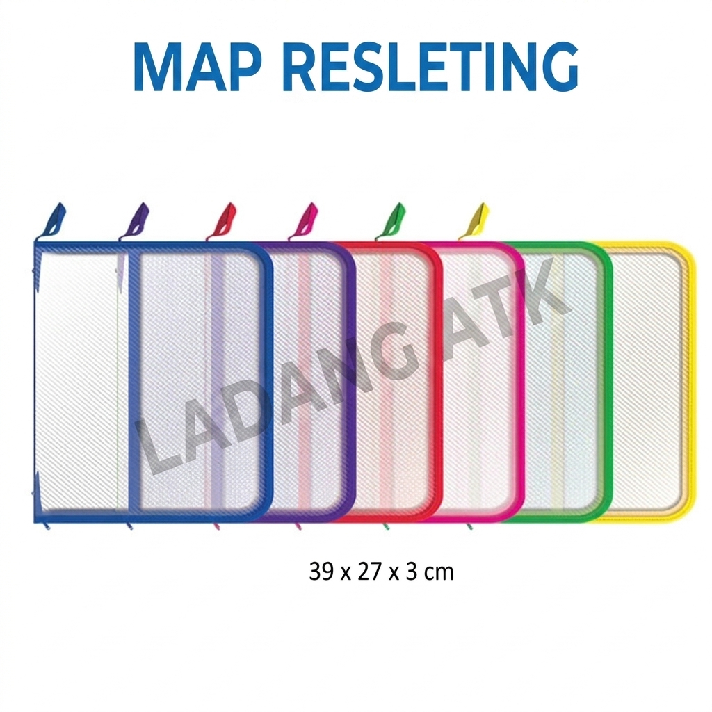Map Plastik Resleting Jaring Folder - Desain Transparan, Tahan Air, Kapasitas Besar