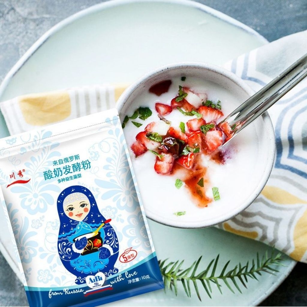 Bibit yogurt 5 strain bakteri asam laktat Rusia, starter yogurt, bubuk starter yogurt, bubuk yogurt 