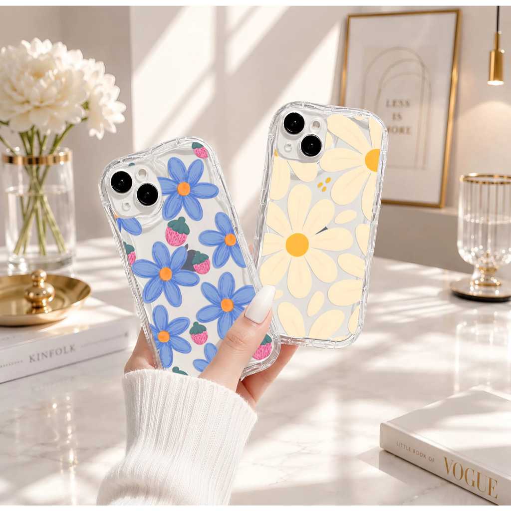 Case Xiaomi 14T Bunga Daisy Aesthetic Cute Clear Case Perlindungan Maksimal GLC-11
