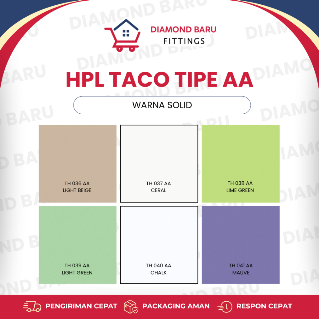 HPL TACO TIPE AA WARNA SOLID Pelapis Furniture dan Interior
