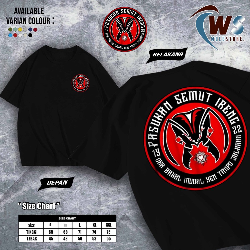 WOLESTORE - KAOS PASUKAN SEMUT IRENG - KAOS PASUKAN SEMUT IRENG PRIA DAN WANITA - PILIHAN TERBARU DA