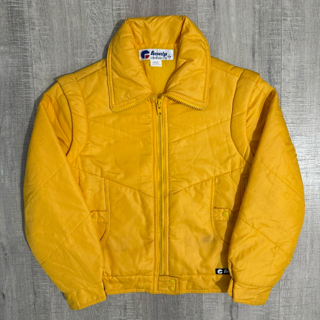 Vintage fusalp ski women jacket yellow