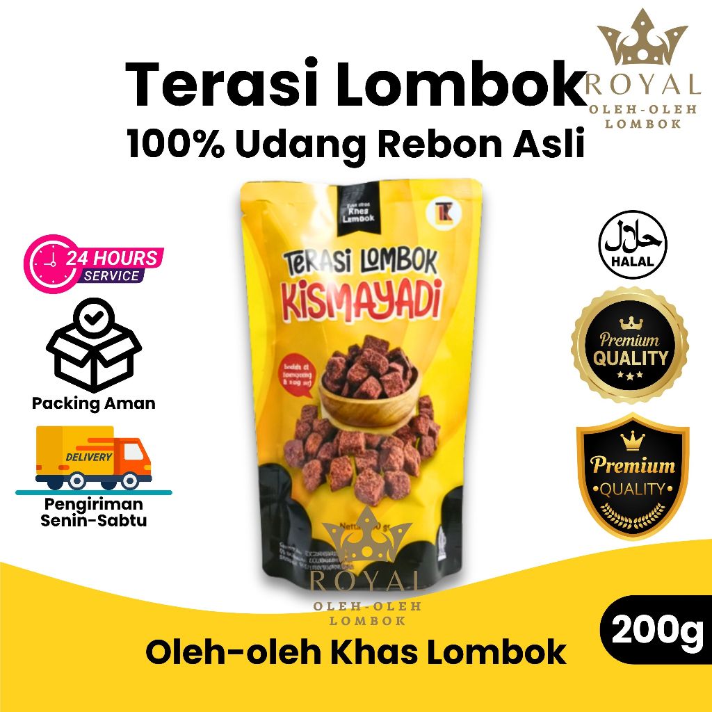 TERASI UDANG LOMBOK 200 KISMAYADI GRAM OLEH OLEH KHAS LOMBOK (TERASI DADU SIAP PAKAI) KEMASAN POUCH