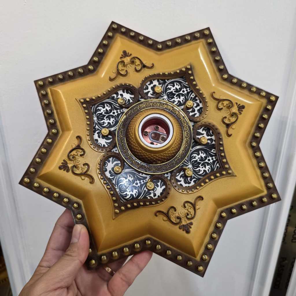 Fiting Hias Besar Bintang Ornamen Plafon PVC 30cm/FITTING LAMPU PLAFON