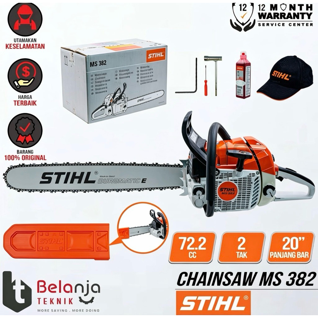 MESIN GERGAJI CHAINSAW STIHL ASLI / MESIN CHAINSAW STIHL BAR 20INC STIHL MS382
