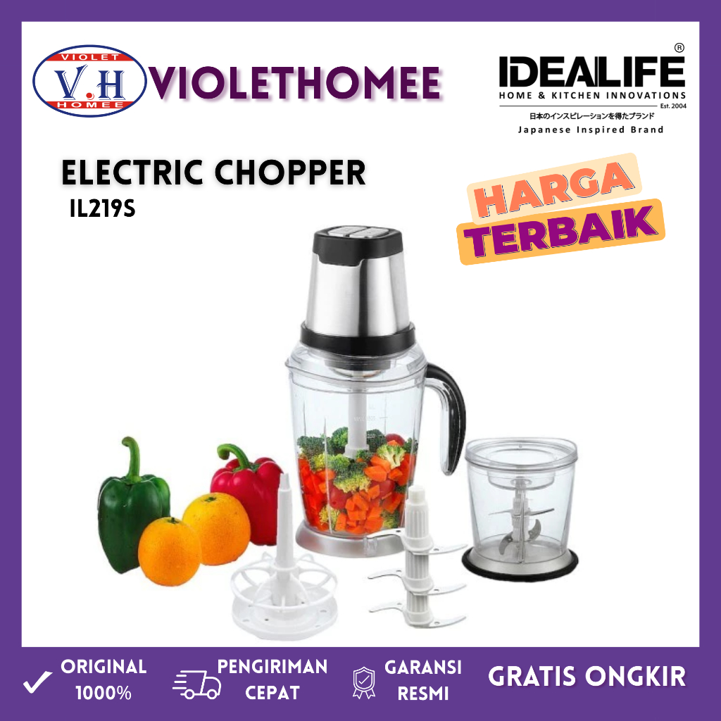 IDEALIFE Chopper Blender IL219s Penggiling Daging Bahan Makanan IL 219s