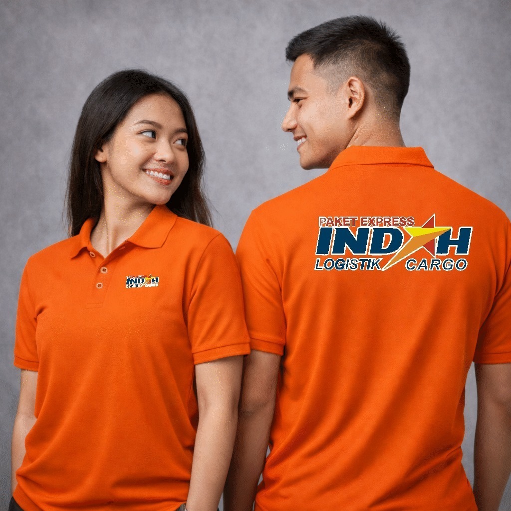 Tshirt polo shirt baju kaos kerah INDAH kargo cargo Oren logistic obral murah pria wanita