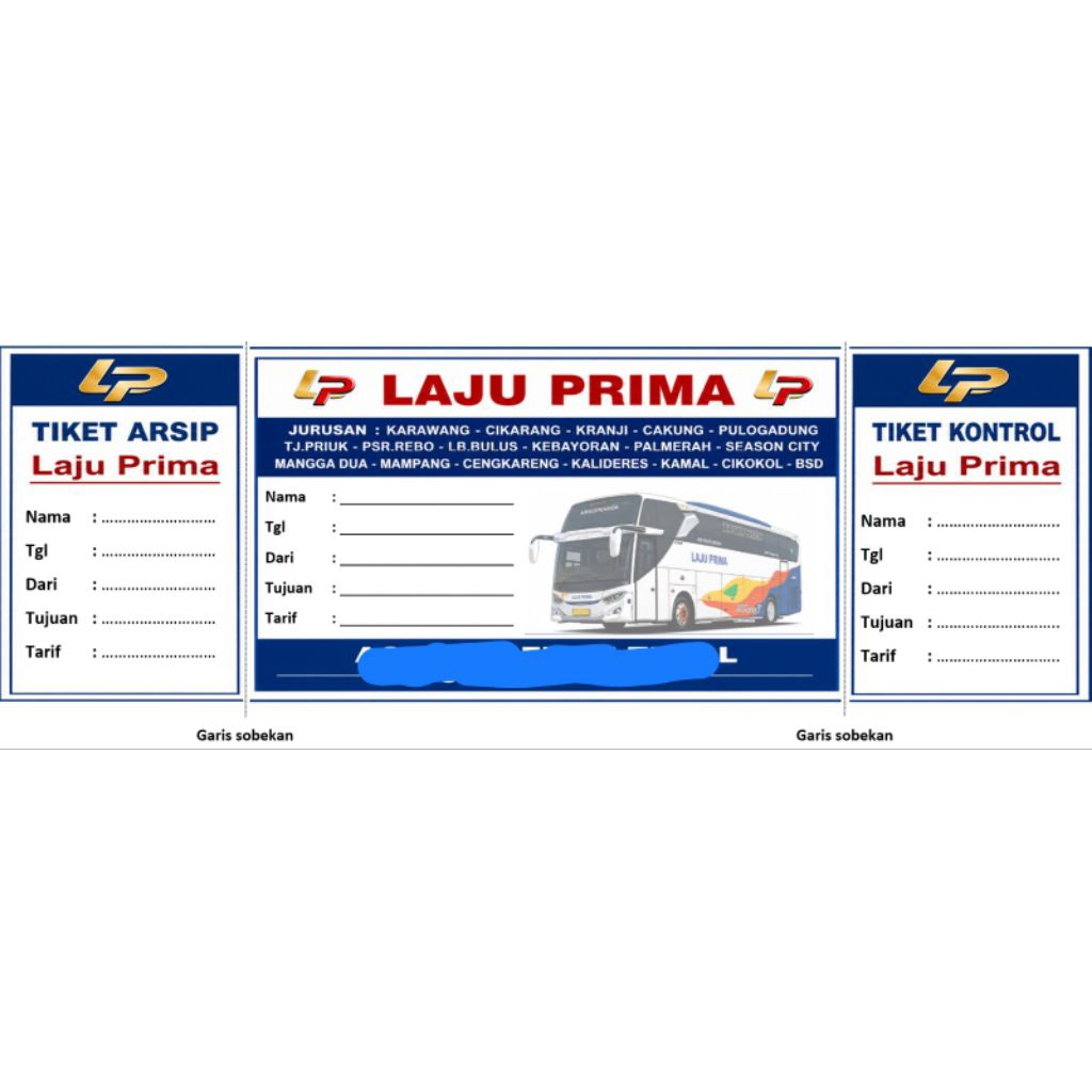 Tiket bus isi 50 lembar custom # tiket agen bus