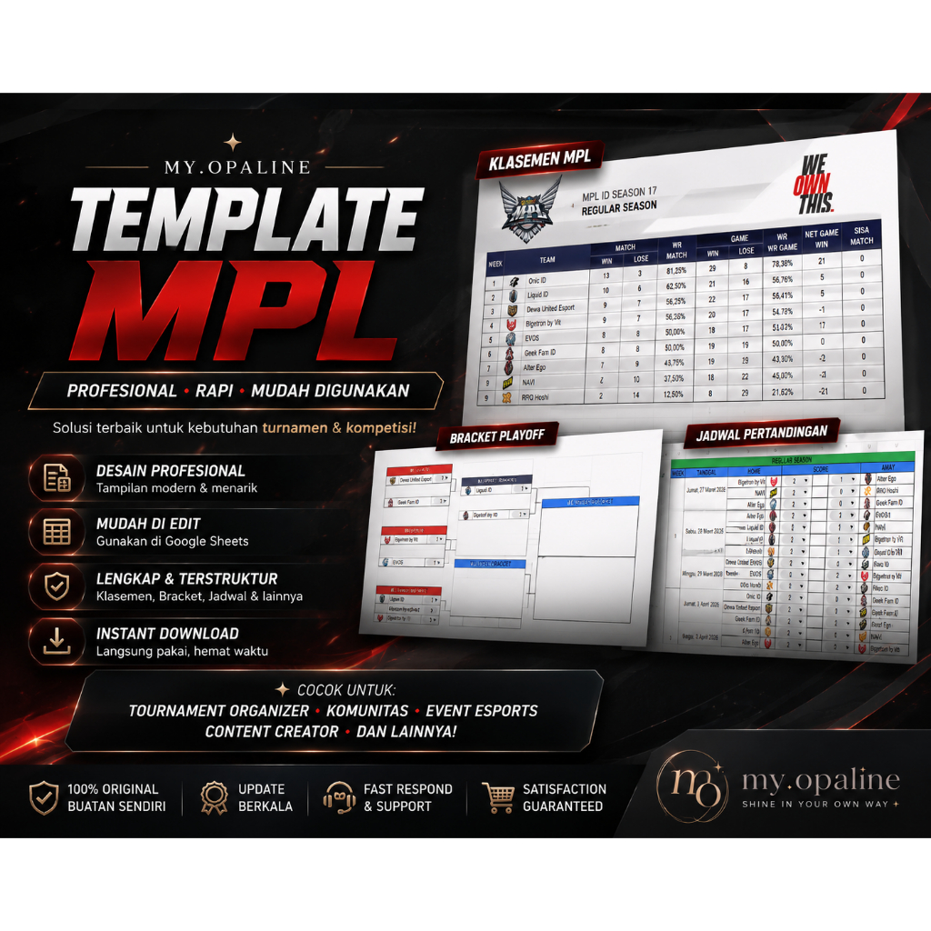 Template Klasemen MPL ID Lengkap Dengan Bracket PlayOff