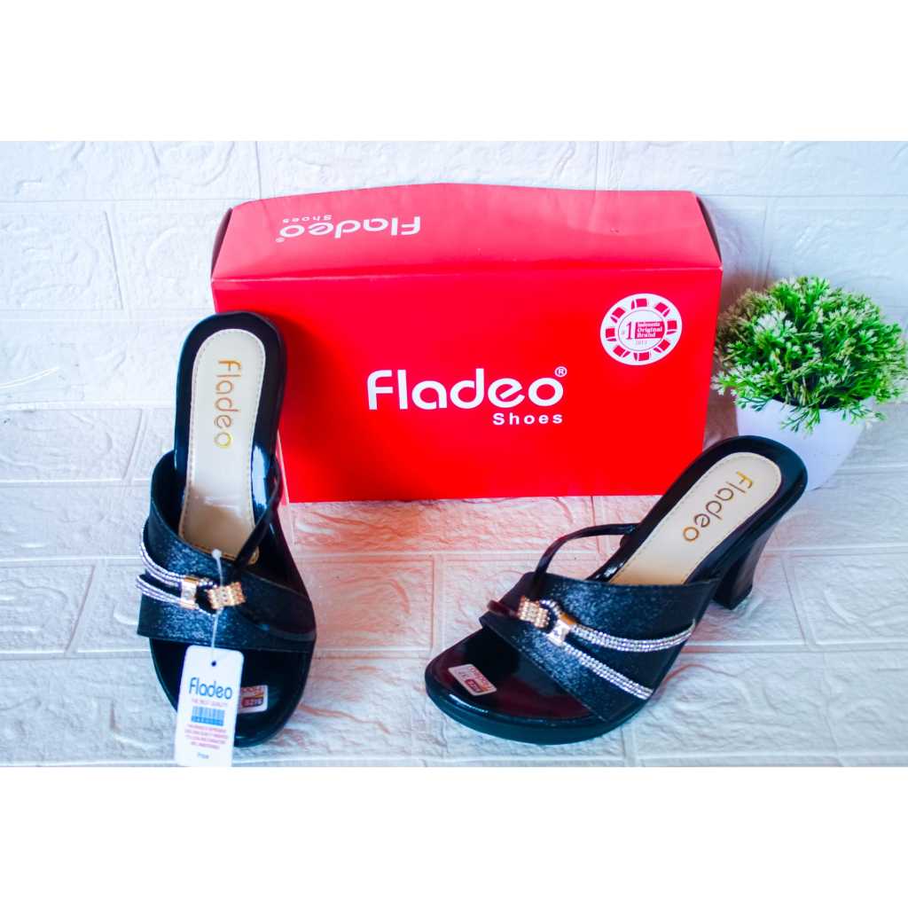 Fladeo Sandal High Heels Bling-Bling Wanita Premium 7cm Shoes Dewasa Kasual Terbaru E37_38_39_40