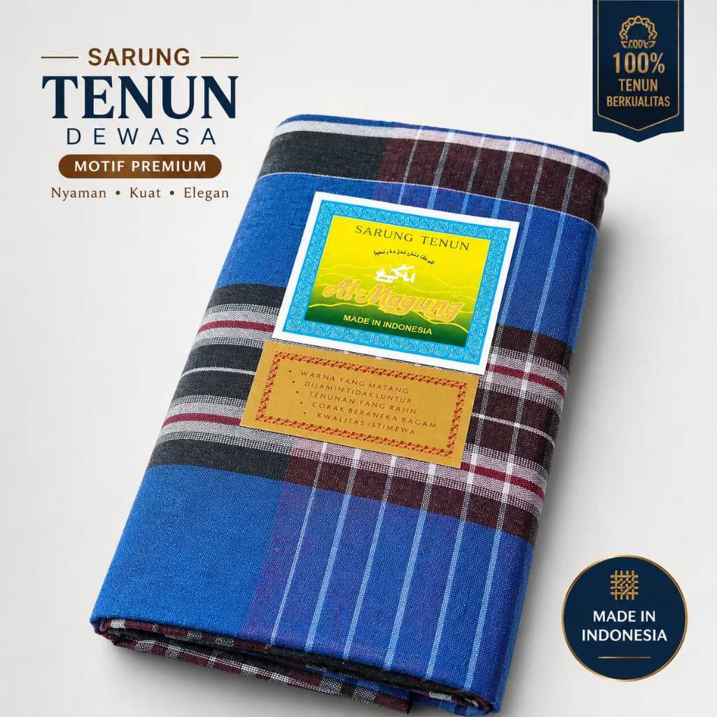 Sarung Tenun Pria Dewasa Motif Kotak Kotak Random