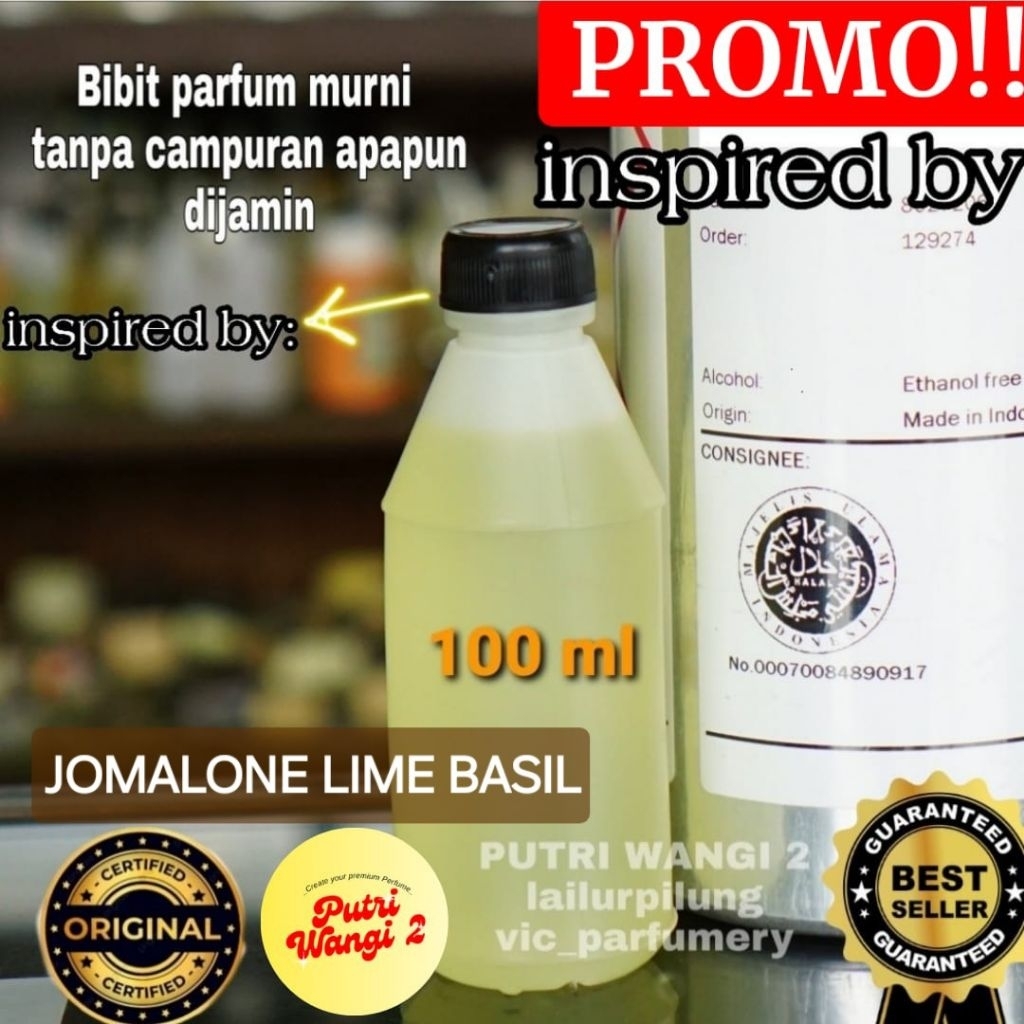 JMLONE lime basil 100ML / 10ml/50ml BIBIT PARFUM MURNI original inspired parfume refil 15ml/20ml/30m