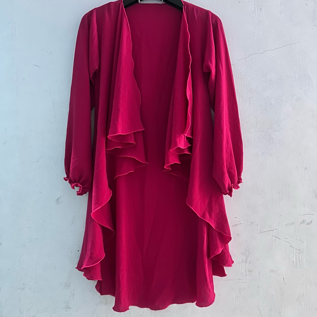 PRELOVED Cardigan Outer Fuchsia Pink Fanta Layer
