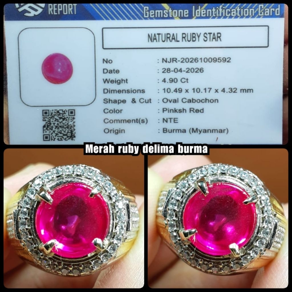 original batu Ruby delima Burma asli tambang ya