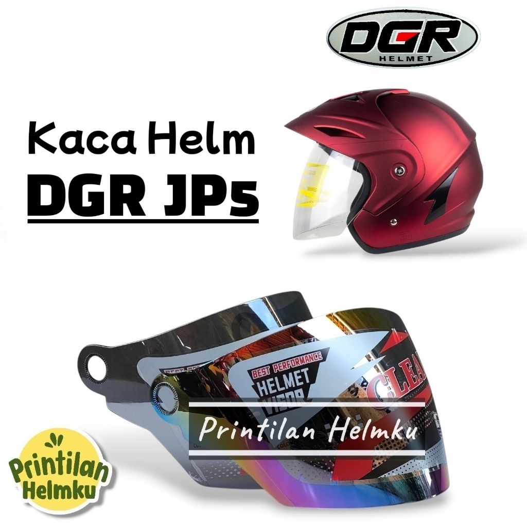 PRINTILANHELMKU Kaca Helm DGR JP5 Visor Helmet Dgr Jp5 Warna Bening Hitam Pelangi