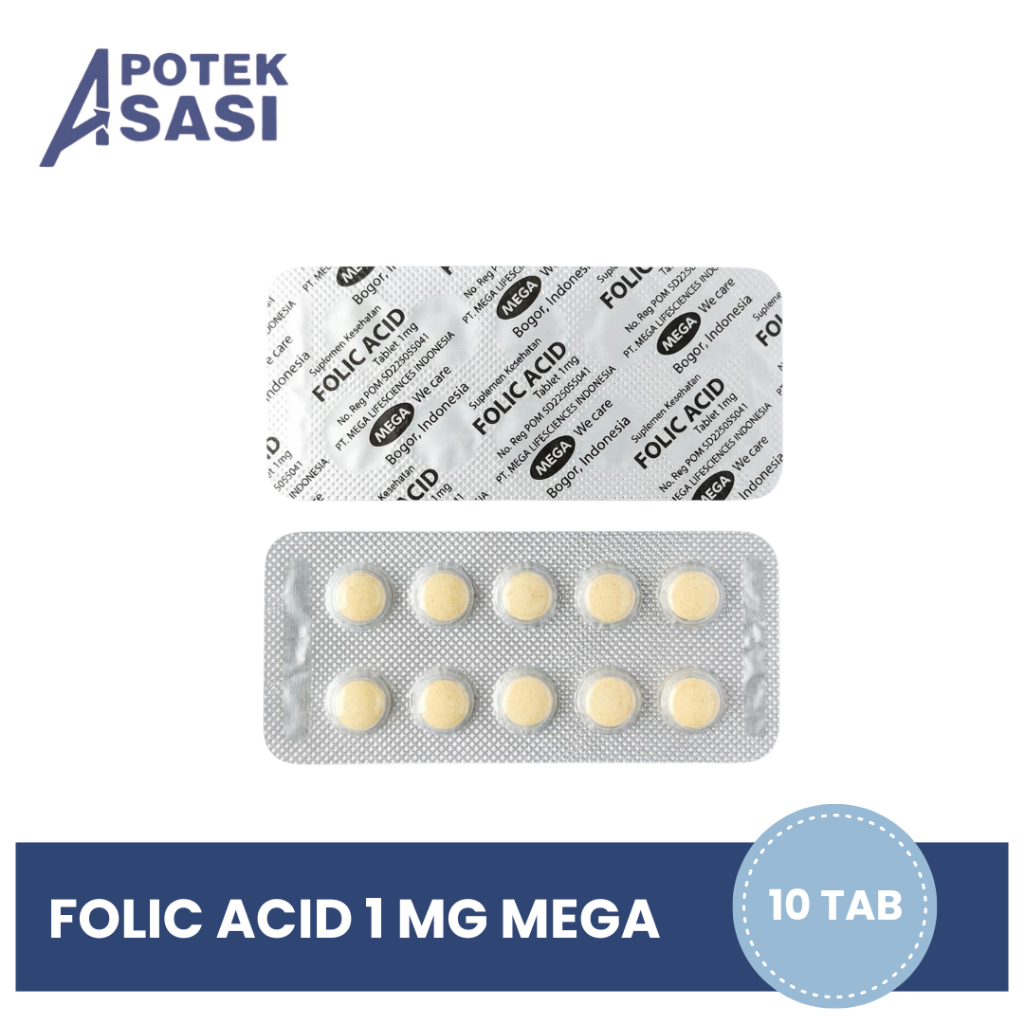 Asam Folat 1 Mg Strip Isi 10 Tablet - Mencegah Kekurangan Asam Folat