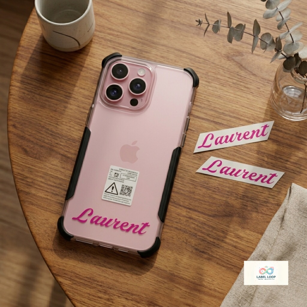 STICKER NAMA ANTI AIR UNTUK HP / BOTOL / TEMPAT MAKAN / BOTOL MINUM / BUKU
