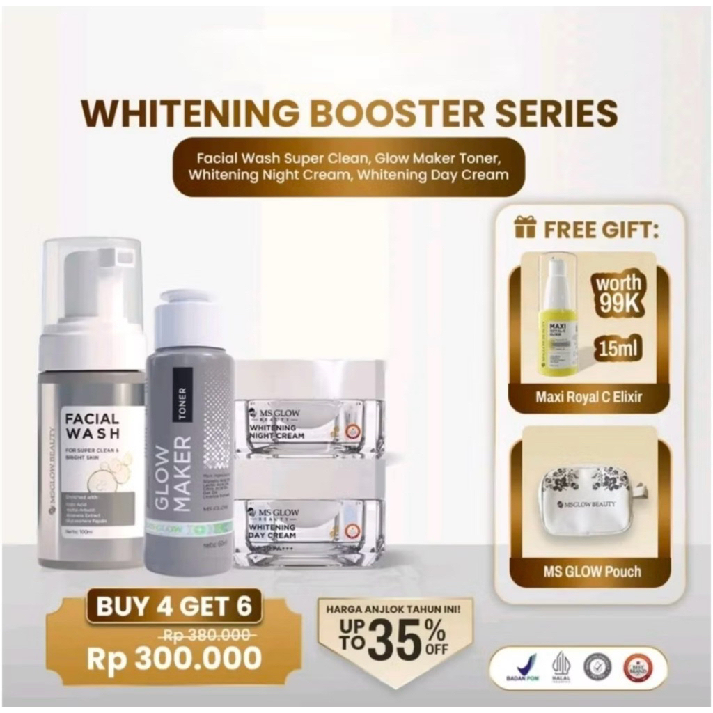 MS GLOW PAKET WHITENING free Serum Maxi Royal-C Elixir