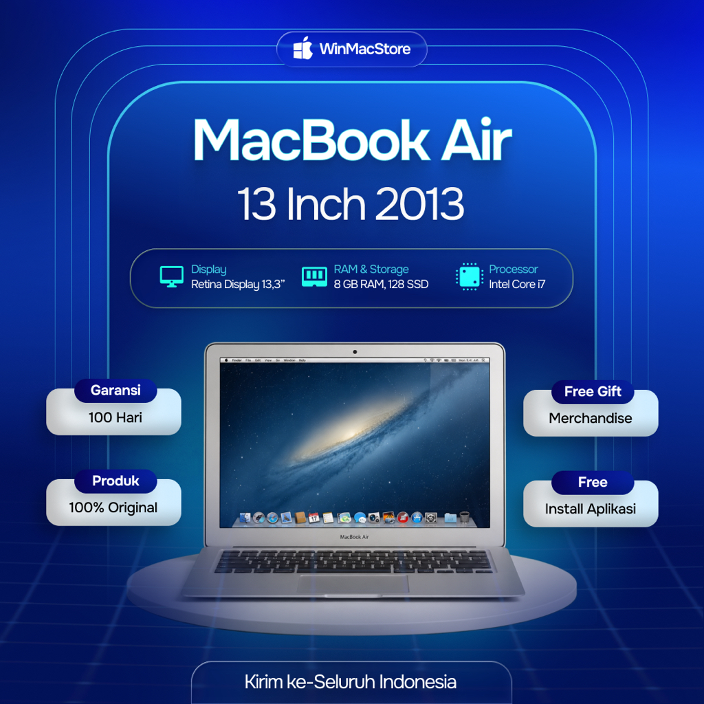 MacBook Air 13 Inch 2013 RAM 8 GB 128 GB Silver | Second
