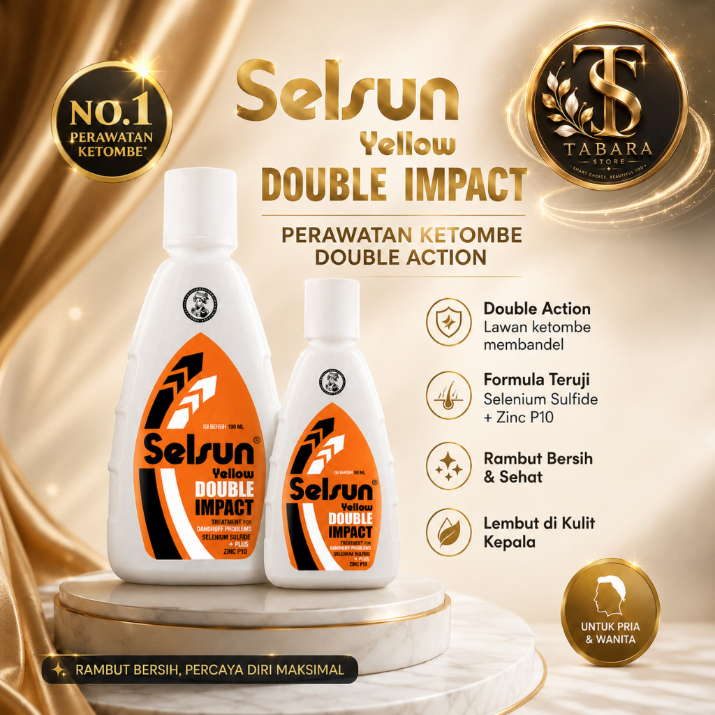 Shampo Selsun Yellow Double Impact Mengatasi Rambut Ketom Berkerak Sampo Merawat Kulit Kepala Bersih