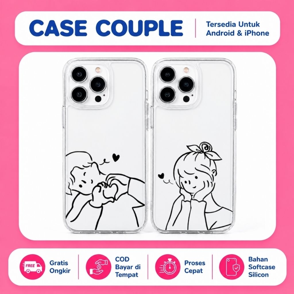 Custom Case Desain Couple All Type Hp Android & iPhone Bahan Softcase Silikon
