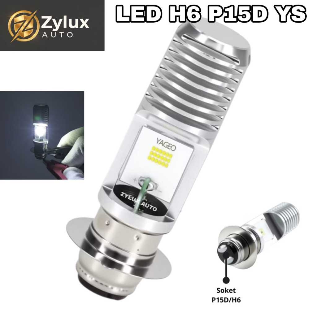 Lampu LED Projektor H6 P15D YS PRO Depan Utama Lasergun D2 Motor AC DC PNP Hi Lo High Low CSP Beat F