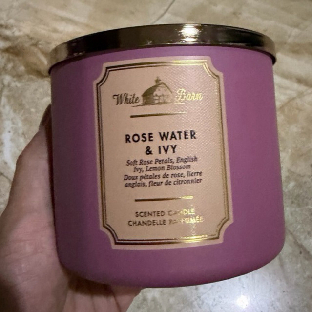 Bath And Body Works Candle 3 Wick - RoseWater & Ivy
