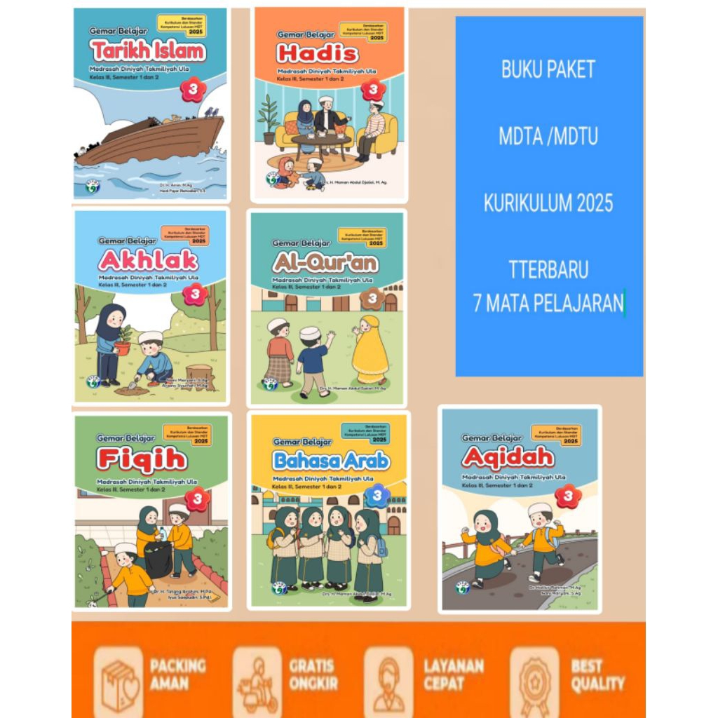 Buku Pelajaran MDTA/MDTU Kelas 3 Kurikulum 2025 - Versi 6 Tahun