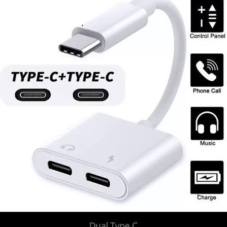 Kabel Splitter JHC-032 Type C To C Headset Digital Chip + Charging Kompatibel Samsung & 17PM Series 