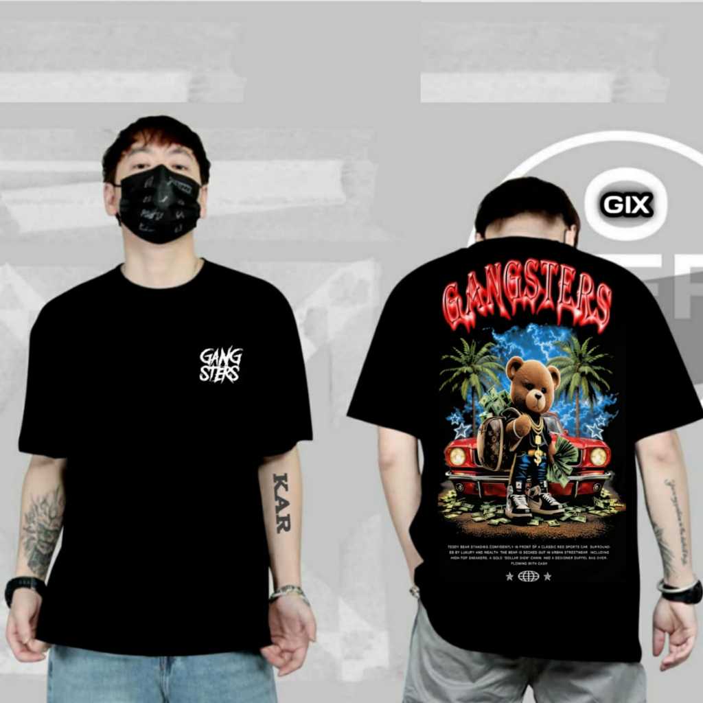 GIX DISTRO / KAOS GENGSTERS / KAOS BEAR / KAOS DISTRO PRIA WANITA TERBARU