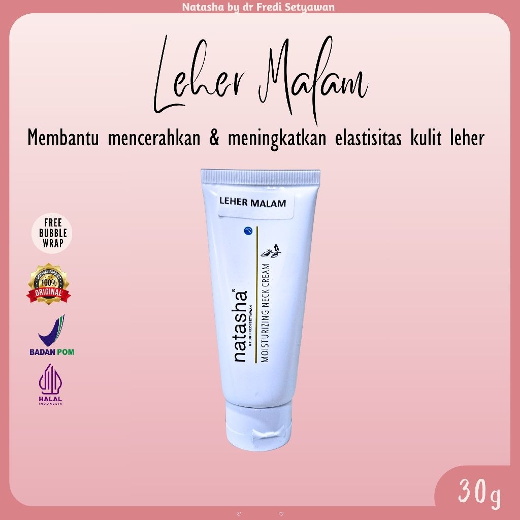 Natasha Leher Malam, Krim Leher Pencerahan, Whitening Neck Cream, Krim Leher Natasha