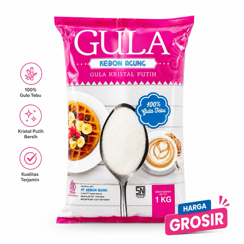Gula Kebon Agung 1Kg Original Gula Kristal Putih Premium Harga Grosir