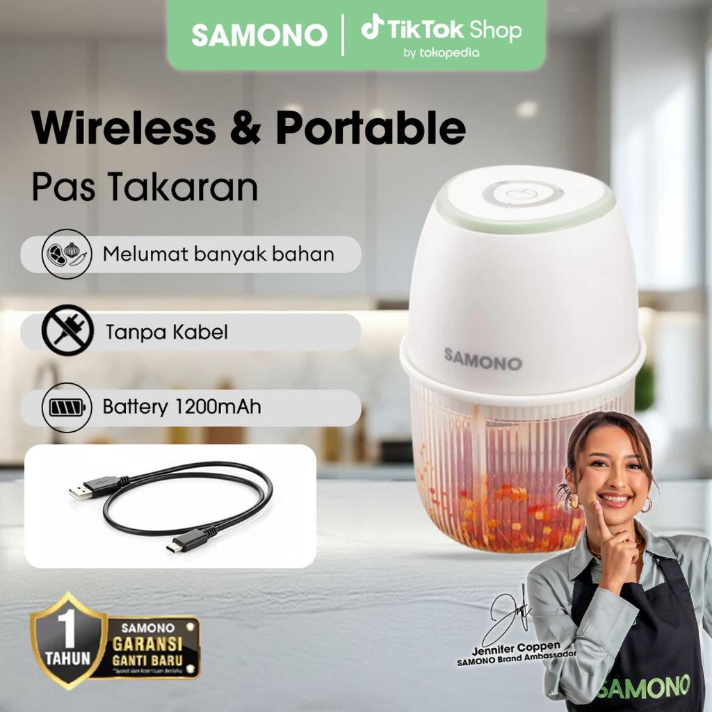 SAMONO Mini Chopper Blender Portable Gilingan Mini Bumbu Daging SW-L5 BATAM