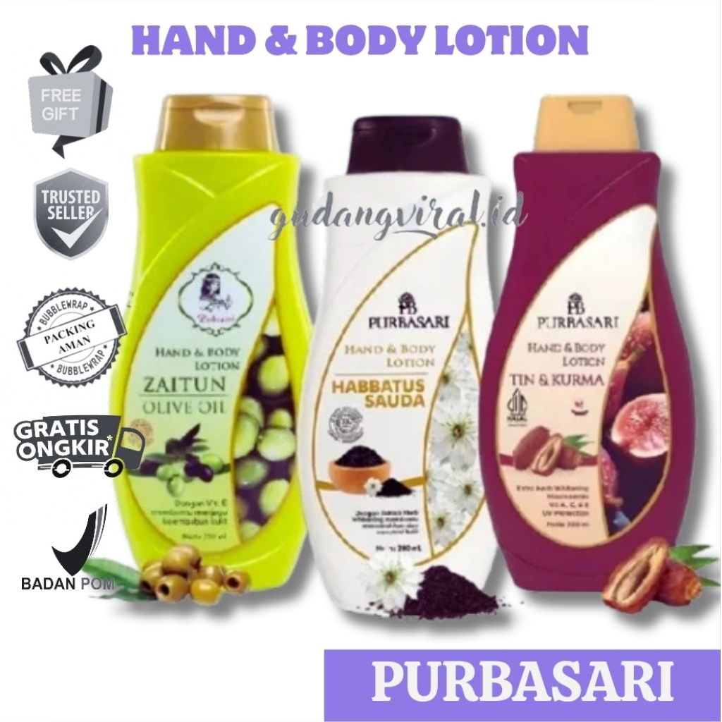 -gudangviralshop-  PURBASARI HAND & BODY LOTION HABBATUSSAUDA / PURBASARI HBL HABBATUSSAUDA / PURBAS