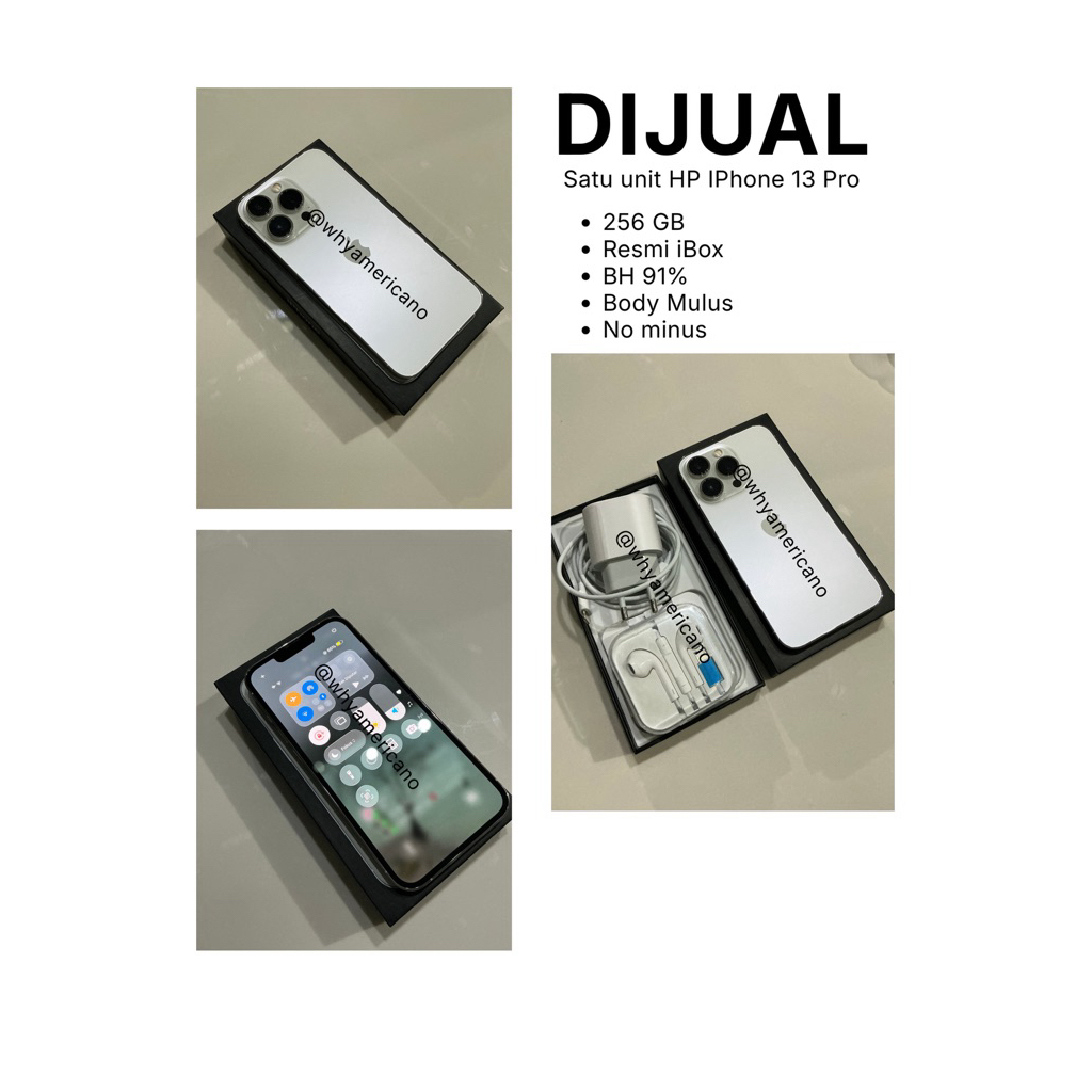 (SECOND) IPHONE 13 PRO RESMI IBOX 256 GB
