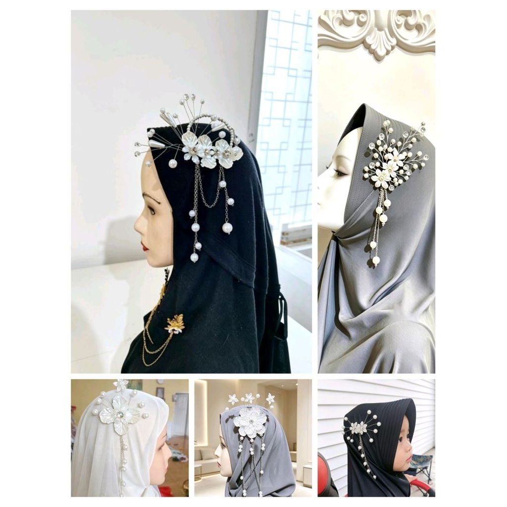 [B.J.H] HEADPIECE CANTIK UNTUK HIJAB COCOK UNTUK WISUDA DAN IDUL FITRI | BROS JUNTAI CANTIK UNTUK HI