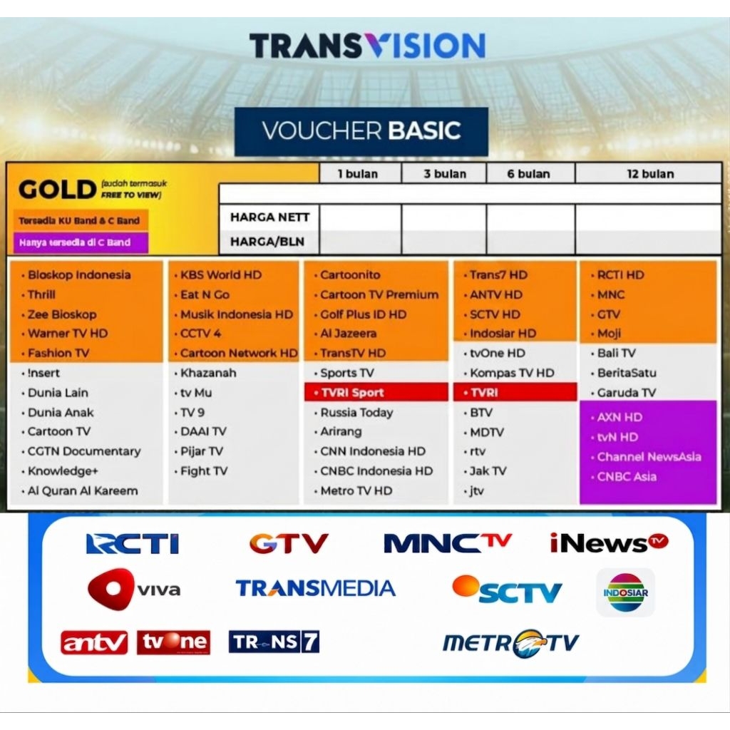 Transvision Nusantara hd Tanaka Nusantara gold